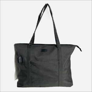 Relavel USB Fully Lined Waterproof Nylon Laptop Tote Shoulder Bag Lightly Padded